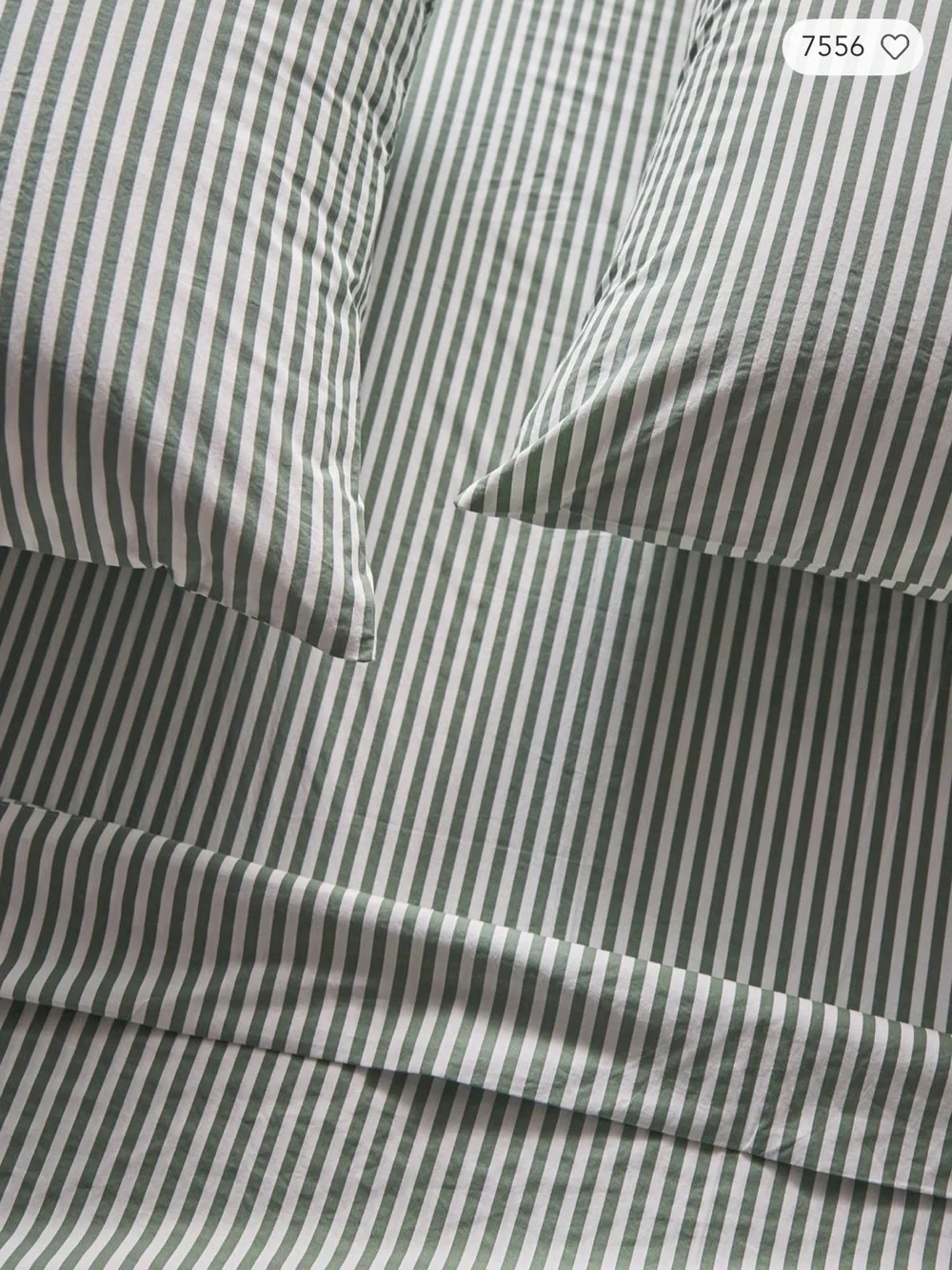 NWT Maeve Green and White Striped Organic Cotton Percale Sheet Set - Full